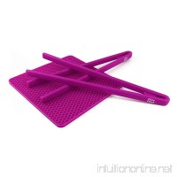 Chic Chef (Magenta) Serving Set - Includes 2 Food Tongs and Free Silicone Trivet Mat with Your Order! Limited Time Offer! Great for Summer BBQ  Salads and Picnics! - B01HC2JCWA